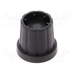 2 pcs x CLIFF - CL178882 - Knob, with flange, plastic, Øshaft: 6mm, Ø16.5x19.2mm, black