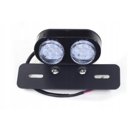 Motorcycle LED rear lamp with 2x plate base