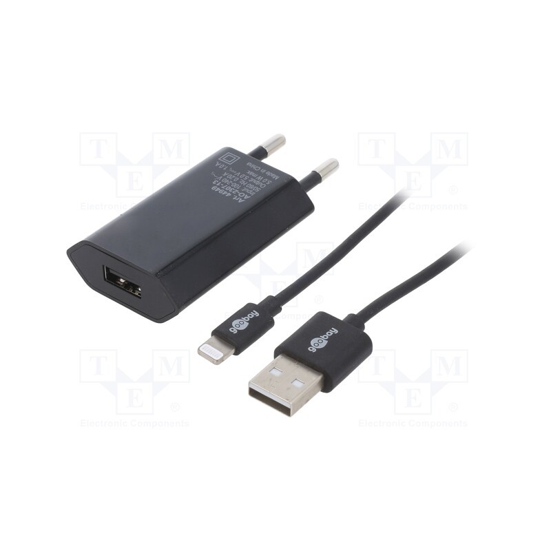 1 pcs x Goobay - 44994 - Power supply: switched-mode, plug, 5VDC, 5W, Plug: EU, 76.1%, black