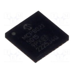 1 pcs x MICROCHIP TECHNOLOGY - MCP8021-5015H/9PXVAO - IC: driver, 3-phase motor controller,LDO, UART, VQFN28, 0.5A, Ch: 3