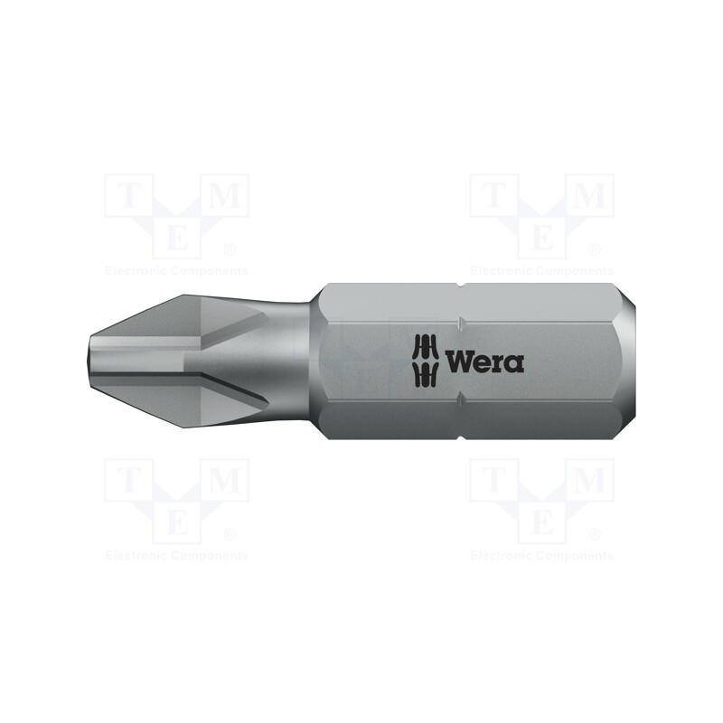 1 pcs x WERA - 5056535001 - Screwdriver bit, Phillips, PH4, Overall len: 32mm