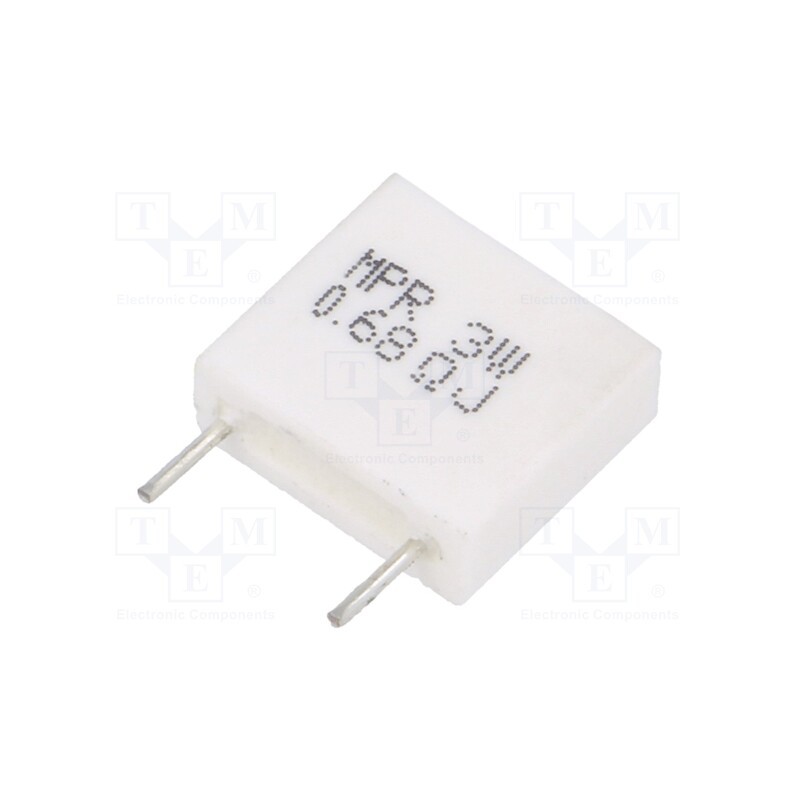 2 pcs x SR PASSIVES - MPR3W-0R68 - Resistor: wire-wound, THT, 680mΩ, 3W, ±5%, 14x13x5.5mm, 350ppm/°C