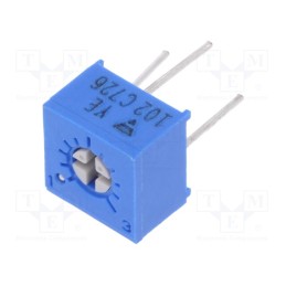 2 pcs x VISHAY - T73YE102KT20 - Potentiometer: mounting, single turn,horizontal, 1kΩ, 500mW, ±10%