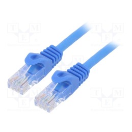 1 pcs x GEMBIRD - PP6U-0.5M/B - Patch cord, U/UTP, 6, stranded, CCA, PVC, blue, 0.5m, 26AWG