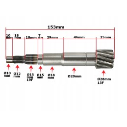 Main clutch shaft atv 150cc fuxin diablo