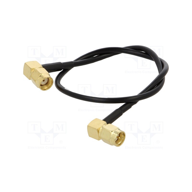 1 pcs x ONTECK - SMA-08-0.3 - Cable, 50Ω, 0.3m, RP-SMA male,SMA plug, black, angled