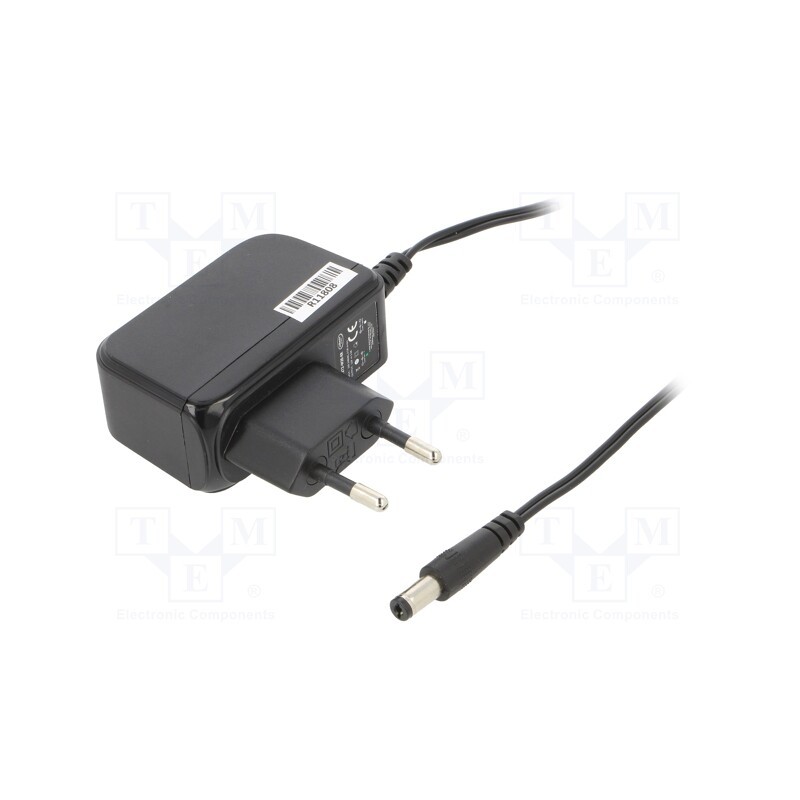 1 pcs x CELLEVIA POWER - CLW-1212-W2E-ER - Power supply: switched-mode, plug, 12VDC, 1A, 12W, Plug: EU, 83.3%