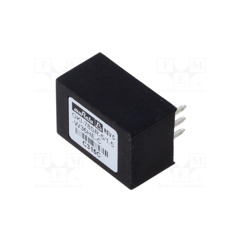 1 pcs x Murata Power Solutions - OKI-78SR-5/1.5-W36HE-C - Converter: DC/DC, 7.5W, Uin: 7÷36V, Uout: 5VDC, Iout: 1.5A, SIP3, PCB
