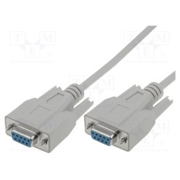 1 pcs x DIGITUS - AK-610106-020-E - Cable, D-Sub 9pin socket,both sides, 2m, grey, shielded