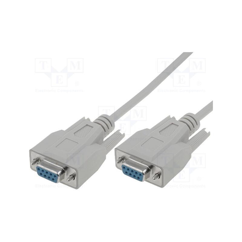 1 pcs x DIGITUS - AK-610106-020-E - Cable, D-Sub 9pin socket,both sides, 2m, grey, shielded