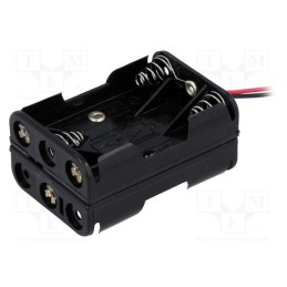 1 pcs x COMF - BH-463A - Holder, AAA,R3, Batt.no: 6, cables, black, 150mm
