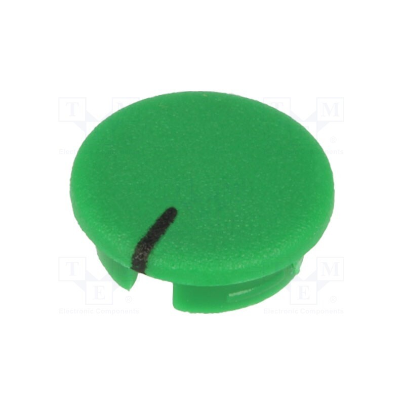 2 pcs x OKW - A4113105 - Cap, ABS, green, push-in, Pointer: black, round, A2513,A2613