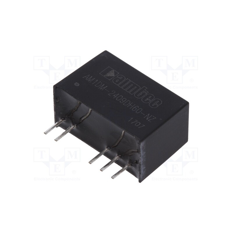 1 pcs x AIMTEC - AM1DM-2409DH60-NZ - Converter: DC/DC, 1W, Uin: 21.6÷26.4V, Uout: 9VDC, Uout2: -9VDC, SIP7