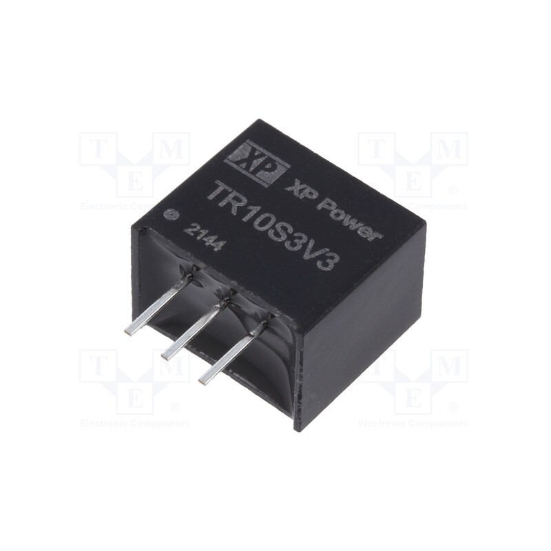 1 pcs x XP POWER - TR10S3V3 - Converter: DC/DC, Uin: 8÷28V, Uout: 3.3VDC, Iout: 1A, SIP3, 3.8MHz