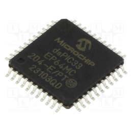 1 pcs x MICROCHIP TECHNOLOGY - DSPIC33EP64MC204-E/PT - IC: dsPIC microcontroller, 64kB, 8kBSRAM, TQFP44, 3÷3.6VDC, DSPIC