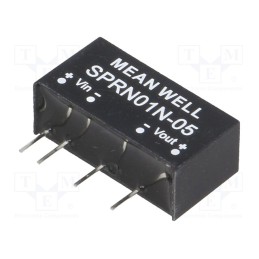 1 pcs x MEAN WELL - SPRN01N-05 - Converter: DC/DC, 1W, Uin: 22.8÷26.4V, Uout: 5VDC, Iout: 0÷200mA
