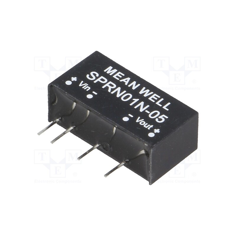 1 pcs x MEAN WELL - SPRN01N-05 - Converter: DC/DC, 1W, Uin: 22.8÷26.4V, Uout: 5VDC, Iout: 0÷200mA