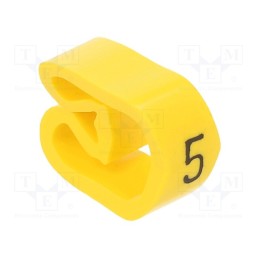 1 pcg x PARTEX - PA-30006AV40.5 - Markers, Marking: 5, 8÷16mm, PVC, yellow, -30÷60°C, leaded, PA-3