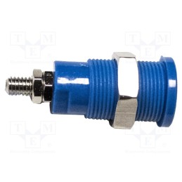 1 pcs x MUELLER ELECTRIC - BU-P72930-6 - 4mm banana, 36A, 1kV, blue, nickel plated, on panel,screw, brass