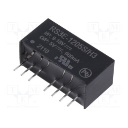 1 pcs x RECOM - RS3E-1205S/H3 - Converter: DC/DC, 3W, Uin: 9÷18V, Uout: 5VDC, Iout: 600mA, SIP8, RS3E