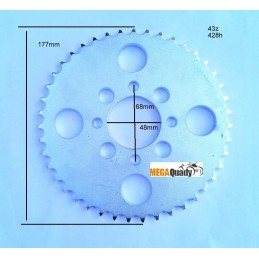 Rear sprocket 43z quad atv 110 125 428h