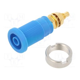 1 pcs x HIRSCHMANN T&M - SEB 2600 G M4 BL - Socket, 4mm banana, 32A, 1kVDC, blue, gold-plated, screw, 39mm