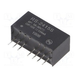 1 pcs x RECOM - RS-2415S - Converter: DC/DC, 2W, Uin: 18÷36V, Uout: 15VDC, Iout: 134mA, SIP8