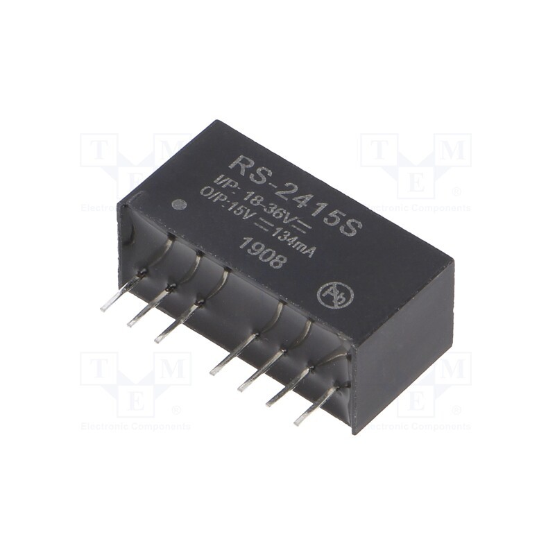 1 pcs x RECOM - RS-2415S - Converter: DC/DC, 2W, Uin: 18÷36V, Uout: 15VDC, Iout: 134mA, SIP8