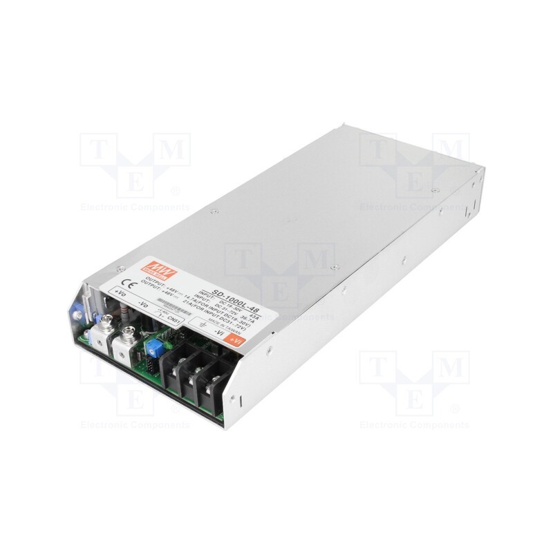 1 pcs x MEAN WELL - SD-1000L-48 - Converter: DC/DC, 1008W, Uin: 19÷72V, Uout: 48VDC, Iout: 21A, SD