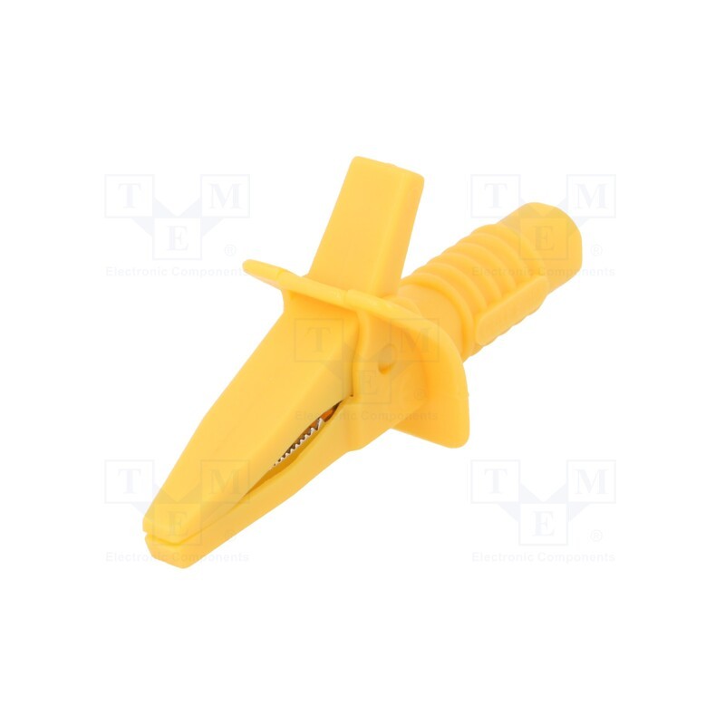 1 pcs x CLIFF - FCR7924 - Crocodile clip, 10A, yellow, max.25mm, Connection: 4mm socket