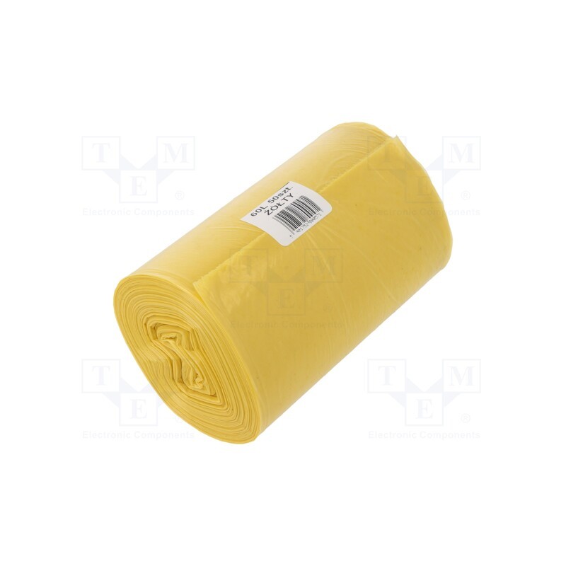 1 rol x PLAST - 1650566 - Trash bags, polyetylene LD, yellow, 60l, 50pcs.