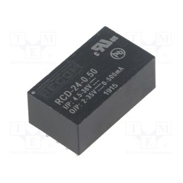 1 pcs x RECOM - RCD-24-0.50 - Converter: DC/DC, Uin: 4.5÷36V, Uout: 2÷35VDC, Iout: 500mA, PCB, LED
