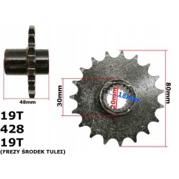 Front sprocket 428 19z atv 150 diablo with sleeve small shaft hb