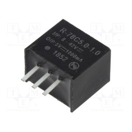 1 pcs x RECOM - R-78C5.0-1.0 - Converter: DC/DC, 5W, Uin: 8÷42V, Uout: 5VDC, Iout: 1A, SIP3, PCB