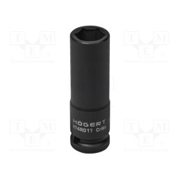 1 pcs x Hu00d6GERT TECHNIK - HT4R017 - Socket, 6-angles,socket spanner,impact, HEX 17mm, 1/2', long