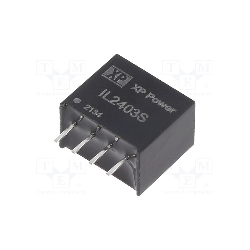 1 pcs x XP POWER - IL2403S - Converter: DC/DC, 2W, Uin: 24V, Uout: 3.3VDC, Iout: 400mA, SIP, 70kHz