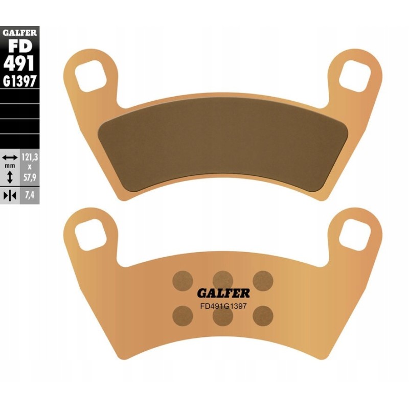 Galfer brake pads kh656 polaris rzr metallic sinter gold atv front
