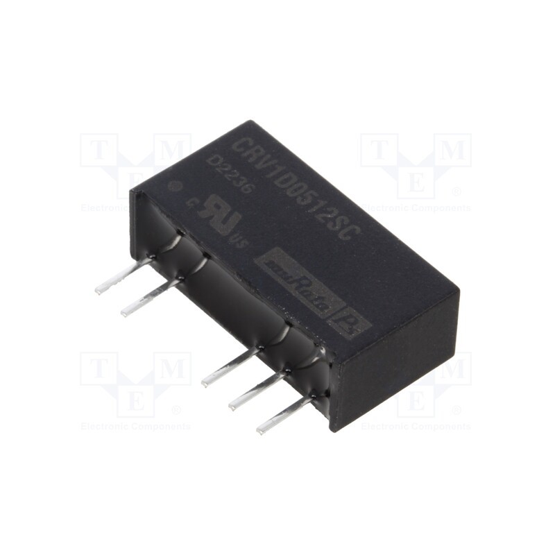 1 pcs x Murata Power Solutions - CRV1D0512SC - Converter: DC/DC, 1W, Uin: 4.5÷5.5V, Uout: 12VDC, Uout2: -12VDC, SIP