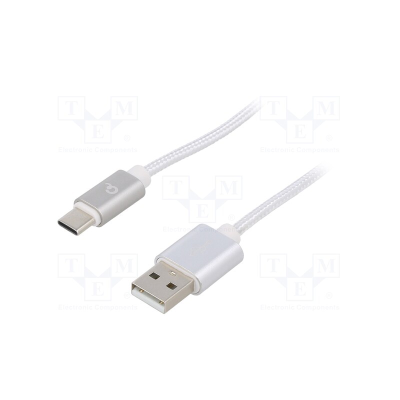 1 pcs x GEMBIRD - CCB-MUSB2B-AMCM-6-S - Cable, USB 2.0, USB A plug,USB C plug, gold-plated, 1.8m, silver