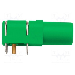 1 pcs x SCHu00dcTZINGER - SWEB 8094 AU / GN - Socket, 4mm banana, 24A, 1kV, green, gold-plated, PCB, -25÷80°C