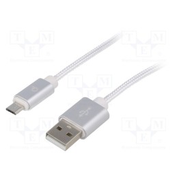 1 pcs x GEMBIRD - CCB-MUSB2B-AMBM-6-S - Cable, USB 2.0, USB A plug,USB B micro plug, gold-plated, 1.8m