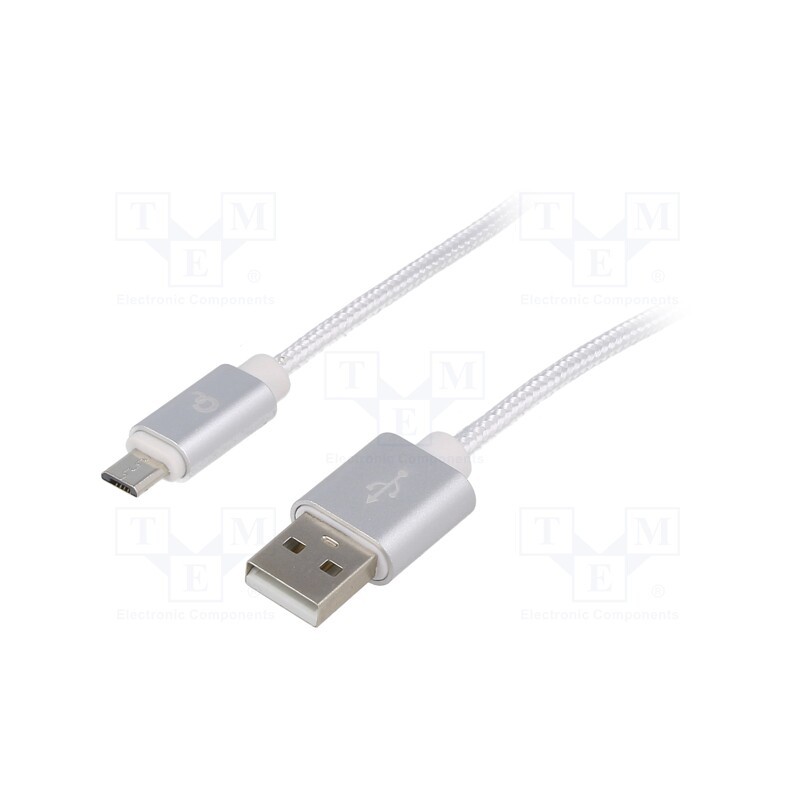 1 pcs x GEMBIRD - CCB-MUSB2B-AMBM-6-S - Cable, USB 2.0, USB A plug,USB B micro plug, gold-plated, 1.8m