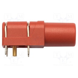 1 pcs x SCHu00dcTZINGER - SWEB 8094 AU / RT - Socket, 4mm banana, 24A, 1kV, red, gold-plated, PCB, -25÷80°C, 10mΩ