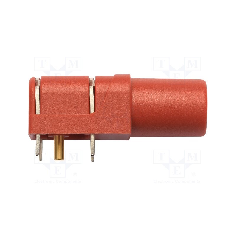 1 pcs x SCHu00dcTZINGER - SWEB 8094 AU / RT - Socket, 4mm banana, 24A, 1kV, red, gold-plated, PCB, -25÷80°C, 10mΩ