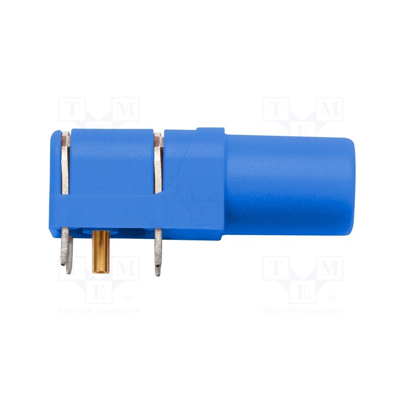 1 pcs x SCHu00dcTZINGER - SWEB 8094 AU / BL - Socket, 4mm banana, 24A, 1kV, blue, gold-plated, PCB, -25÷80°C, 10mΩ