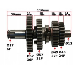 Cross street 125 gearbox output shaft