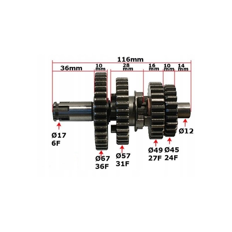 Cross street 125 gearbox output shaft