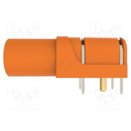 1 pcs x SCHu00dcTZINGER - SWEB 8094 AU / OR - Socket, 4mm banana, 24A, 1kV, orange, gold-plated, PCB, -25÷80°C
