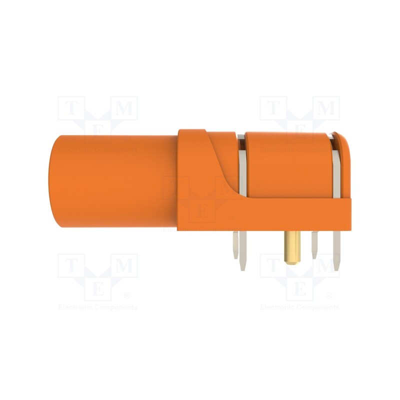 1 pcs x SCHu00dcTZINGER - SWEB 8094 AU / OR - Socket, 4mm banana, 24A, 1kV, orange, gold-plated, PCB, -25÷80°C