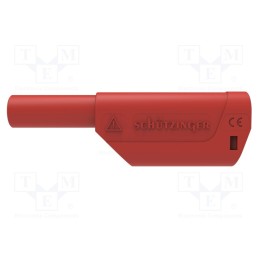 1 pcs x SCHu00dcTZINGER - SFK 8500 L NI / AS / RT - Plug, 4mm banana, 32A, 1kV, red, insulated, Max.wire diam: 4mm